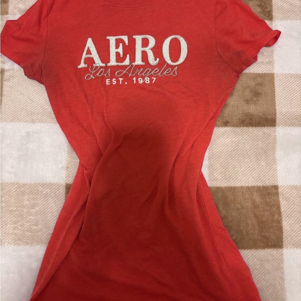 Aeropostale coral fitted tee
